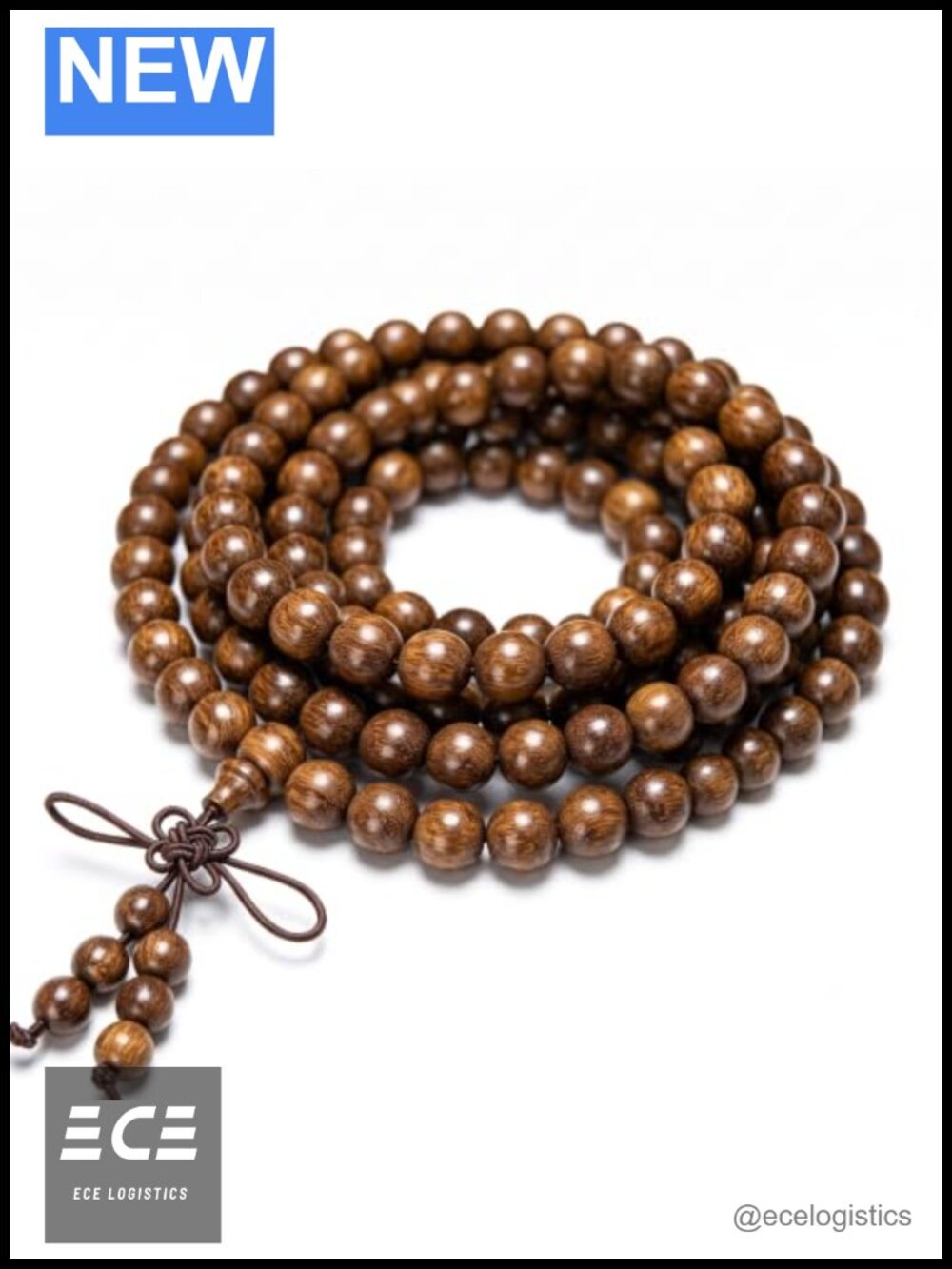 108 Mala Beads Bracelet Necklace 8mm Natural Sandalwood Meditation Wrap